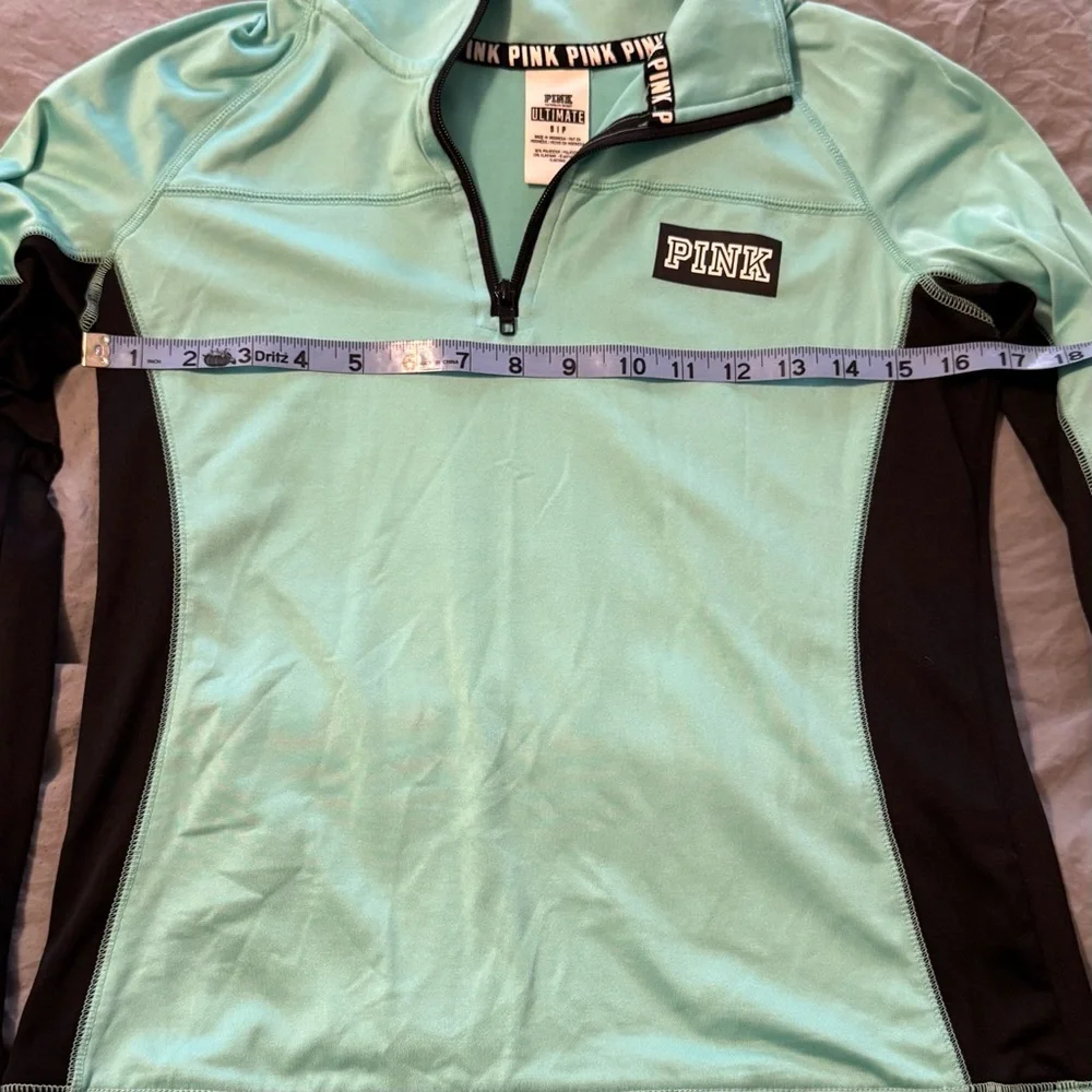 Victoria Secret PINK Teal And Black‎ 1/4 Zip Pullover Lightweight Adult Small - Picture 5 of 6